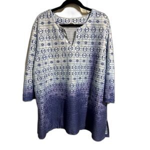 Coral Bay - Size 3X Blue and White top NWT